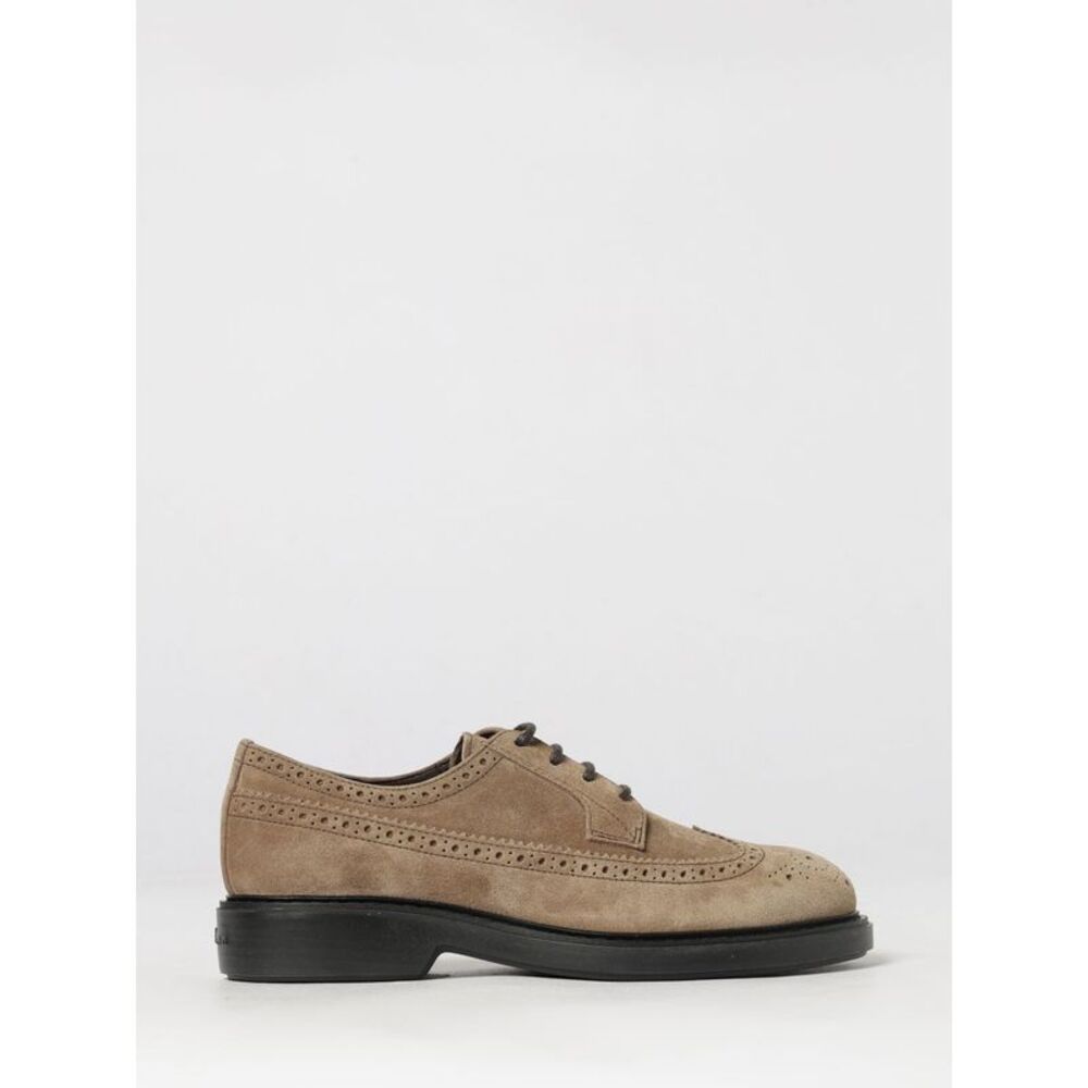 Hogan Men Hogan H704 Suede Leather Derby Brogues With A Wingtip Motif